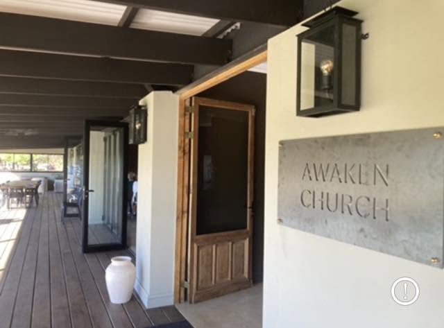 Awaken Church sign at the venue entrance